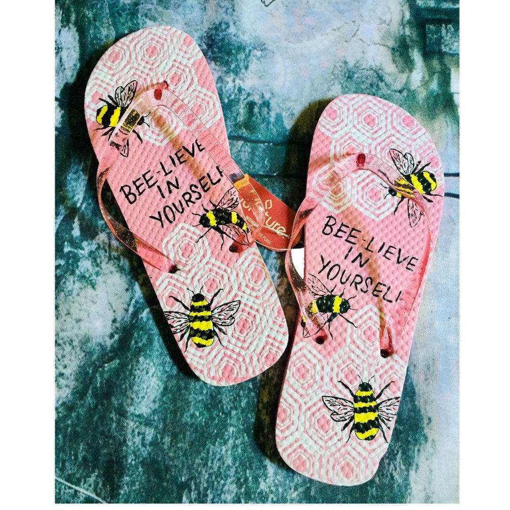 📦 REDUCED! BEE-LIEVE IN YOURSELF! ~ Flip Flops